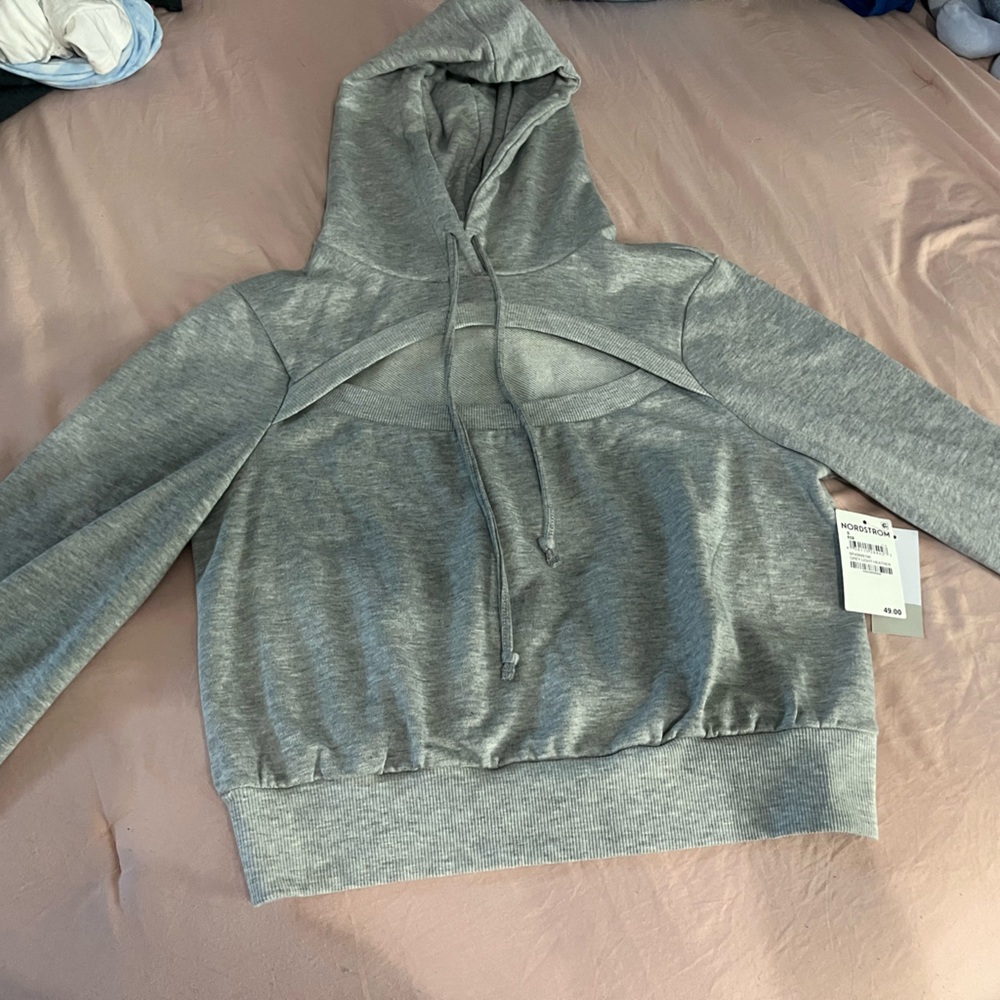 Women’s Grey Hoodie with Chest cut-out